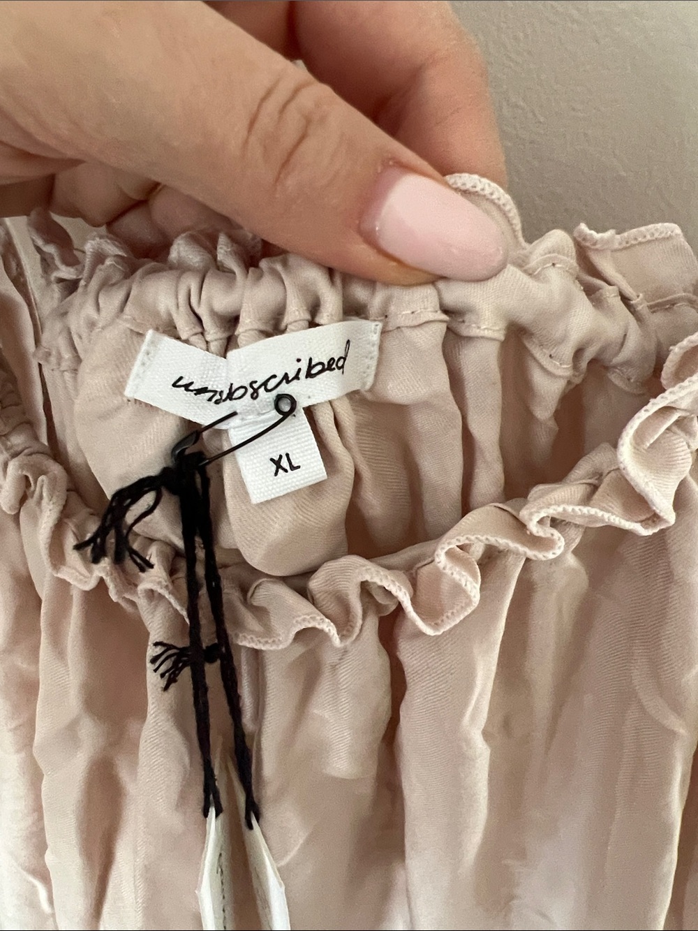 Unsubscribed Blush Spaghetti-Strap Midi Dress with Ruffle Hem - Picture 3 of 7